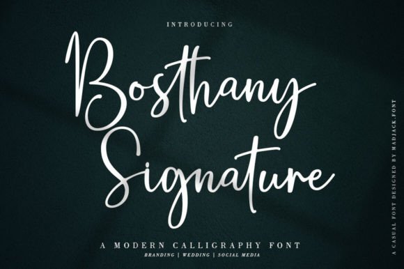 Bosthany Signature: A Modern Script Font for Crafters and Product Designers